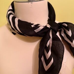 Black and White Striped Scarf